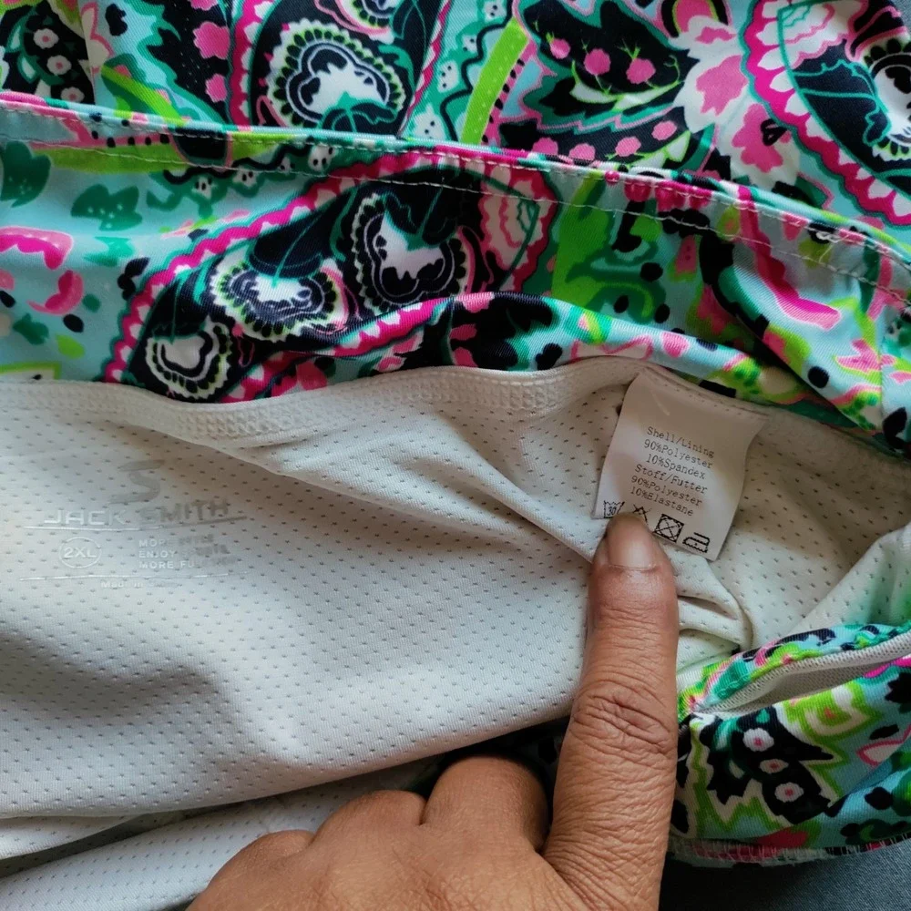 Vintage Jack Smith Golf Skirt Skort Paisley Fun 2XL Colorful Tennis Running Boho - Picture 8 of 12